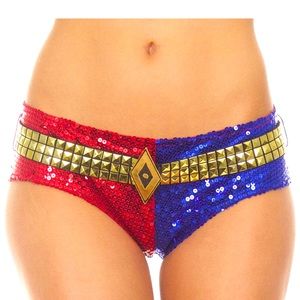 SUICIDE SQUAD sequined booty shorts Harley Quinn